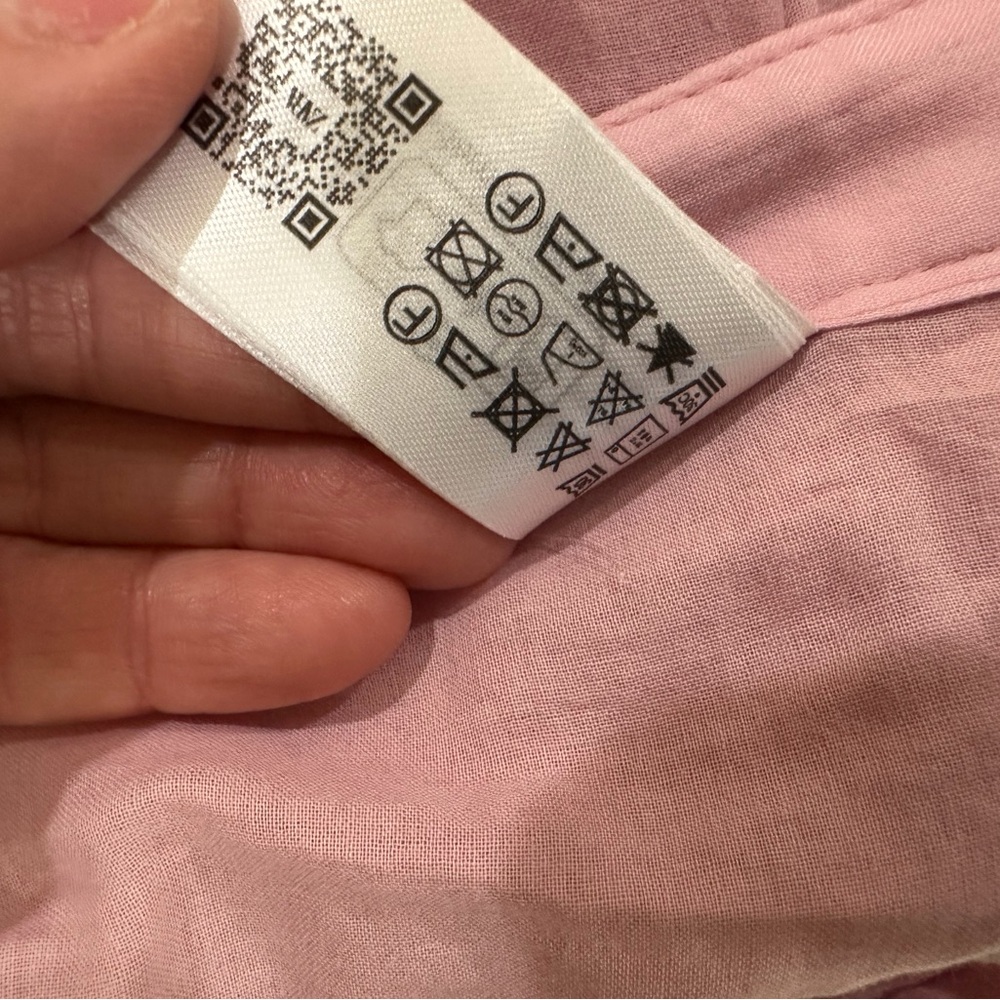 Zara ZW Collection Flared Cotton Midi Skirt Pink Pleated High Waist Flowy Large - Picture 5 of 8